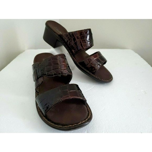 Clarks Womens Leather Upper Reptile Print Open Toe - Picture 4 of 8